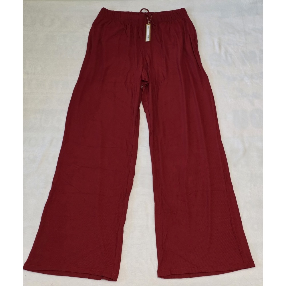 SKIMS Soft Lounge Pant NWT Womens Small in Color Brick Ribbed Soft Flare Pajamas - Picture 2 of 5
